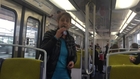 Creepy lady sings on B-line Train, Paris