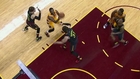 Kyrie fakes out two Hawks defenders