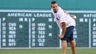 Gronk being Gronk on the mound at Fenway