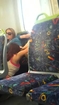 Girl eating out another girl on a train