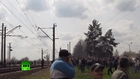 Ukrainian MiG fighter jet in extremely low fly-by buzzes Kramatorsk locals