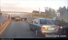 Car crash sends the driver flying BIG time.