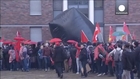 Anti-austerity protestors clash with police at new ECB hq in Frankfurt