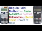 Regula Falsi Method on Casio fx-991ES and fx-82MS Calculators + Secret Trick + Proof!