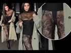 Kim Kardashian no underwear in paris during Paris Fashion Week