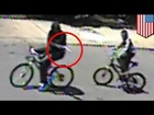 Security camera footage: teens do drive-by shooting on a bicycle in Philadelphia