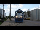 GMTX 2198 on the KD Line with Street Running in Rockford, IL. on 8/13/2014