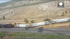 Sulphuric acid spills as freight train derails in Australia