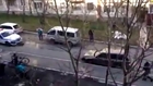 Car crashes into cop car -Then flees the scene