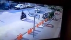 Man driving scooter got hit hard by a speeding car