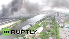 Russia: Drone captures huge blaze at ZiL car factory in Moscow