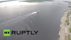 Russia: Drone footage shows naval preparations for 'Battle of Stalingrad' reenactment