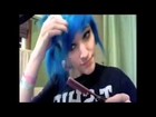 Hair cut tutorial blue hair Scene Emo girls