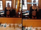 Kim Kardashian games with her curves in red hot bikini 2