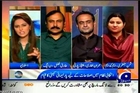 GEO NEWS ROOM Ayesha Baksh with MQM Saman Jafri (03 July 2014)