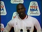 1992 MICHAEL JORDAN POST GAME INTERVIEW RARE NBA FINALS GAME 1 BULLS VS BLAZERS SHRUG